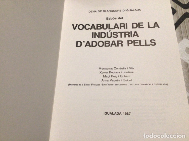 Libros de segunda mano: VOCABULARI DE LA IND&Uacute;STRIA D&rsquo;ADOBAR PELLS. A&ntilde;o 1987 - Foto 2