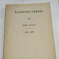 Libros de segunda mano: ESRITOS VARIOS POR JOSÉ RIZAL. 1893-1895. TOMO VIII. 2º PARTE. ED DEL CENTENARIO. MANILA 1961. LEER