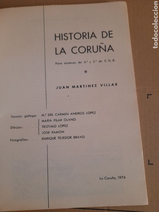 Libros de segunda mano: Historia de la Coru&ntilde;a por Juan Mart&iacute;nez Vidal, - Foto 2