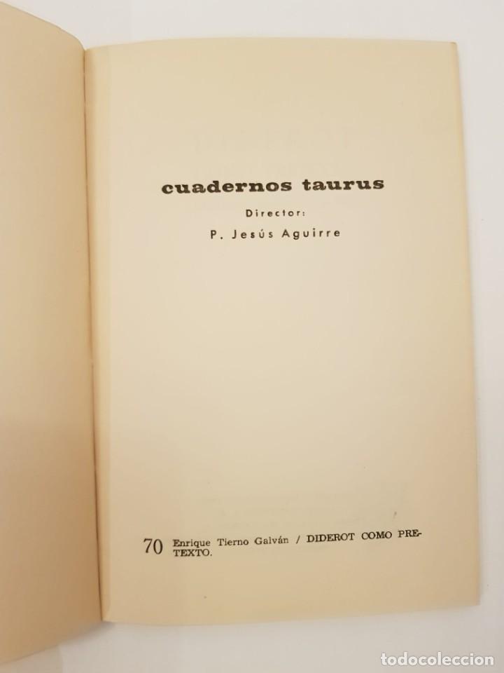 Libros de segunda mano: Diderot como pretexto.- E. Tierno Galv&aacute;n.- Taurus Ediciones, 1965. - Foto 3