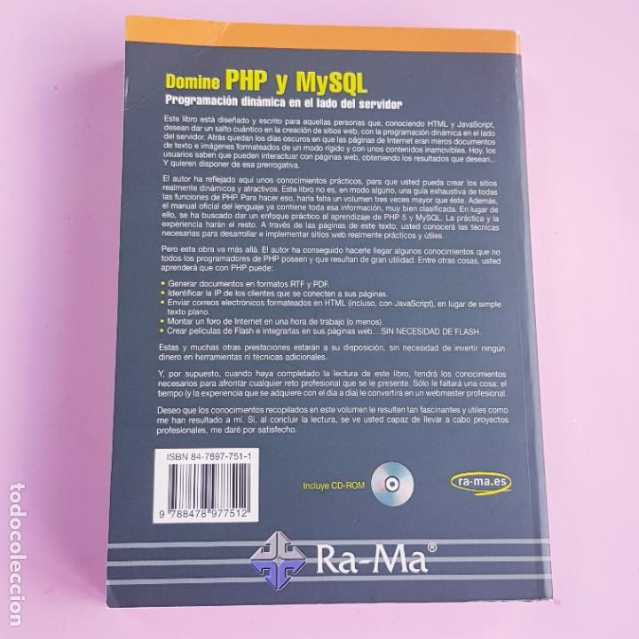 Libros de segunda mano: LIBRO-DOMINE PHP Y MySQL-CD-PROGRAMACI&Oacute;N DIN&Aacute;MICA EN EL LADO DEL SERVIDOR-RA.MA-JOS&Eacute; LOPEZ QUIJADO. - Foto 3