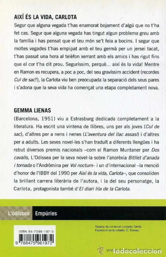 Libros de segunda mano: AIXI ES LA VIDA, CARLOTA - Foto 2