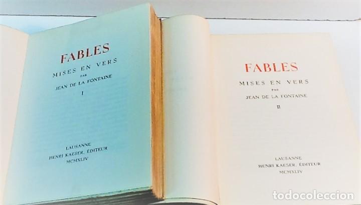 Libros de segunda mano: FABLES MISES EN VERS PAR JEAN DE LA FONTAINE ... 1944 2 TOMOS - Foto 2
