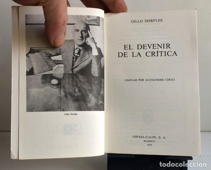 Libros de segunda mano: EL DEVENIR DE LA CR&Iacute;TICA. Gillo Dorfles - Foto 4