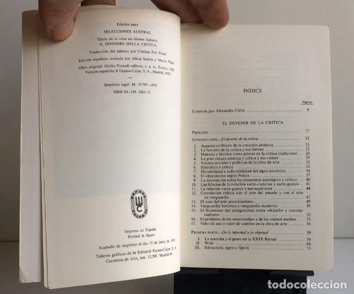Libros de segunda mano: EL DEVENIR DE LA CR&Iacute;TICA. Gillo Dorfles - Foto 5
