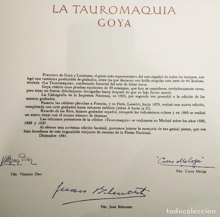 Libros de segunda mano: LIBRO LA TAUROMAQUIA DE GOYA 1978 - Foto 4
