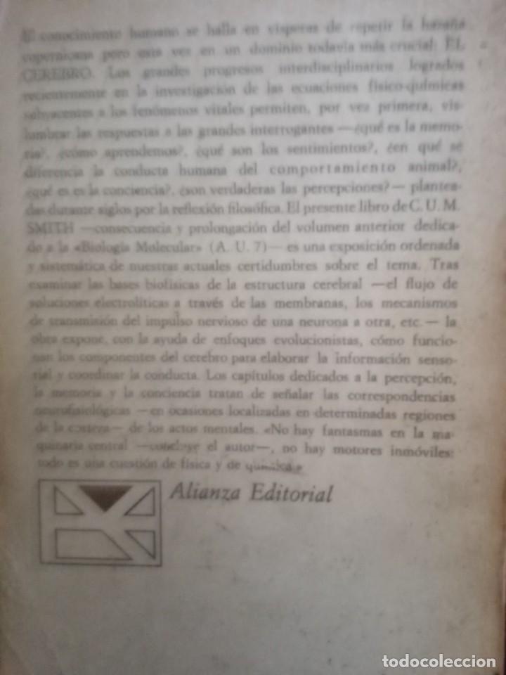 Libros de segunda mano: EL CEREBRO. C.U.M. SMITH. ALIANZA UNIVERSIDAD. - Foto 6