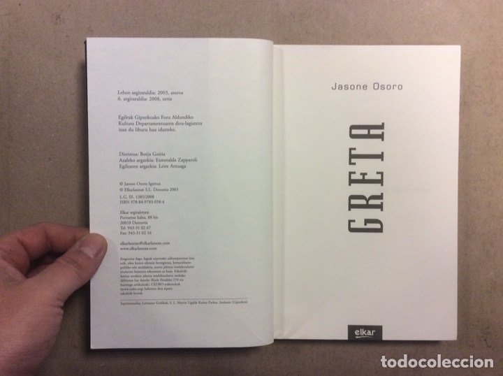 Libros de segunda mano: GRETA. JASOME OSORO. ELKAR ARGITALETXEA 2008. EUSKARAZ - Foto 2