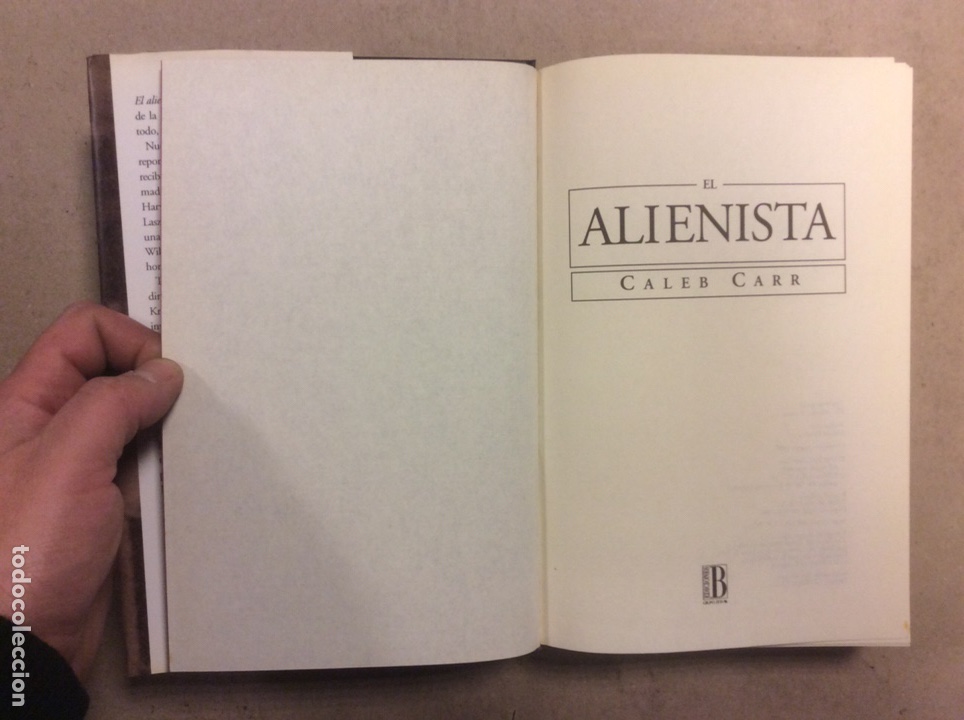 Libros de segunda mano: EL ALIENISTA. CALEB CARR. EDICIONES B 1995 (1&ordf; EDICI&Oacute;N). - Foto 2