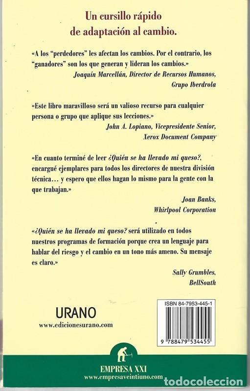 Libros de segunda mano: &iquest;QUI&Eacute;N SE HA LLEVADO MI QUESO? SPENCER JOHNSON - Foto 2