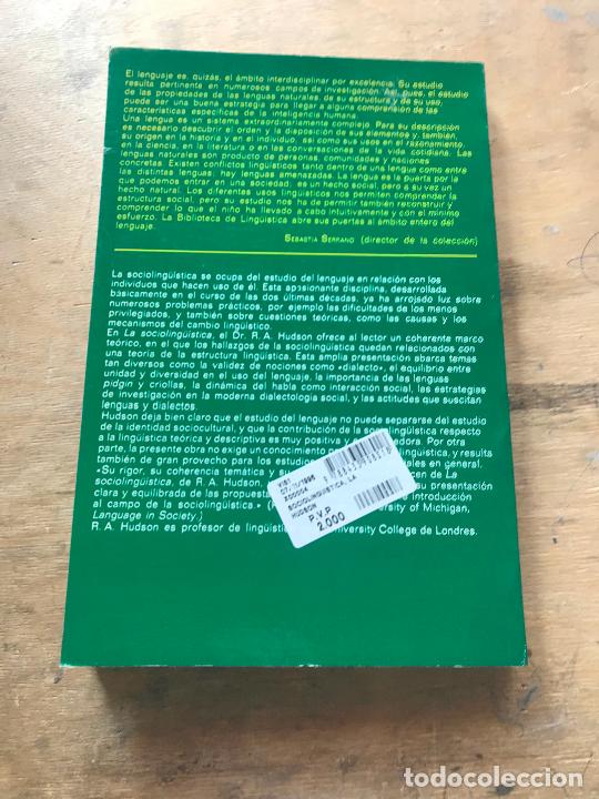 Libros de segunda mano: R.A. HUDSON. LA SOCIOLING&Uuml;&Iacute;STICA. - Foto 5