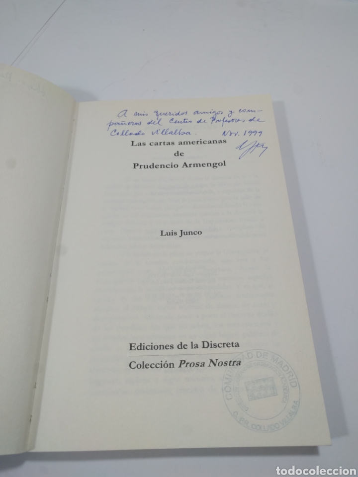 Libros de segunda mano: Las cartas americanas. De prudencio Armengol. Luis Junco. Ediciones de la discreta. - Foto 4