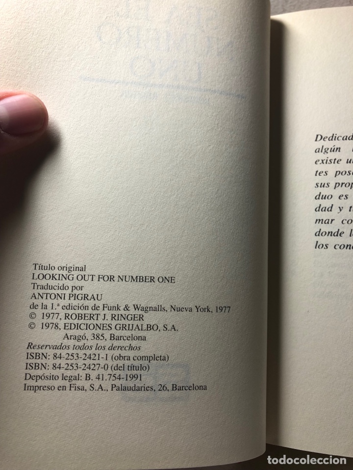 Libros de segunda mano: SEA EL NUMERO UNO ● ● ROBERT J. RINGER ● AUTOAYUDA Y SUPERACI&Oacute;N● KB0478 ⭕️ - Foto 2