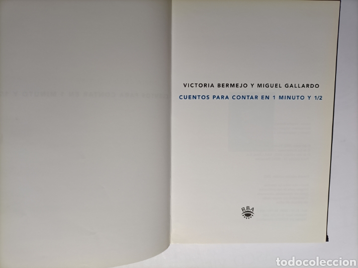 Libros de segunda mano: Cuentos para contar en 1 minuto y 1/2 . Victoria Bermejo - Foto 3
