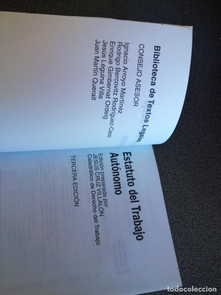 Libros de segunda mano: Libro Estatuto del trabajo Aut&oacute;nomo tercera edici&oacute;n a&ntilde;o 2011 - Foto 2