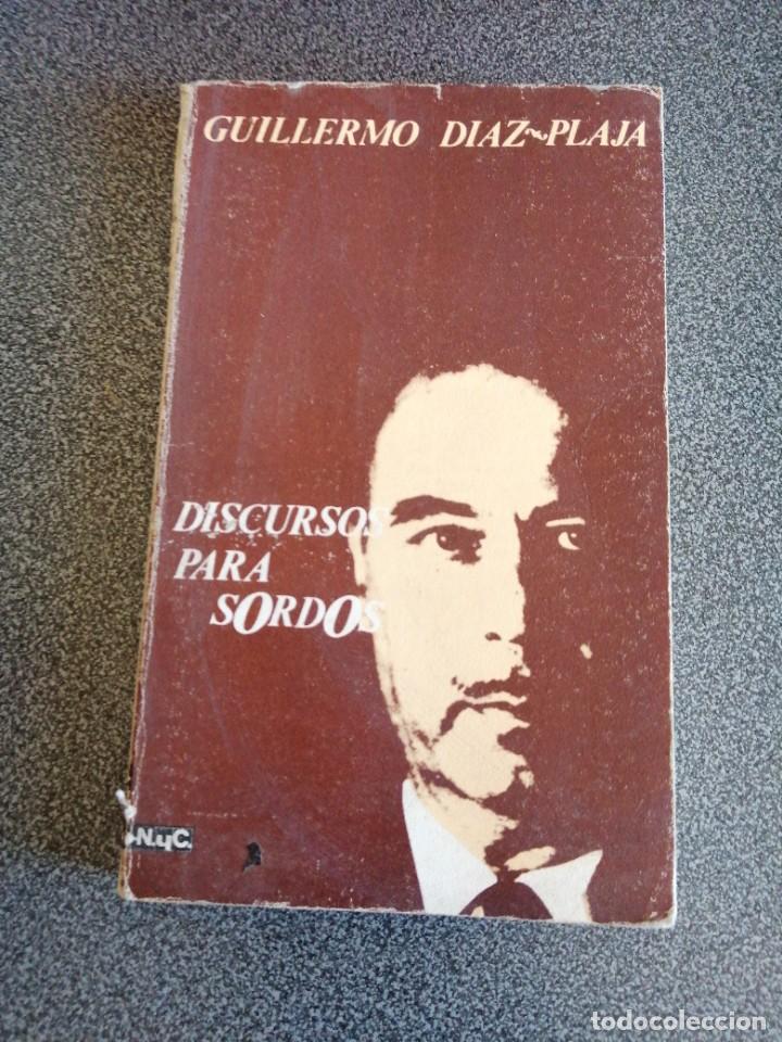 Libros de segunda mano: Libro Guillermo D&iacute;az plaja Discursos para sordos - Foto 1