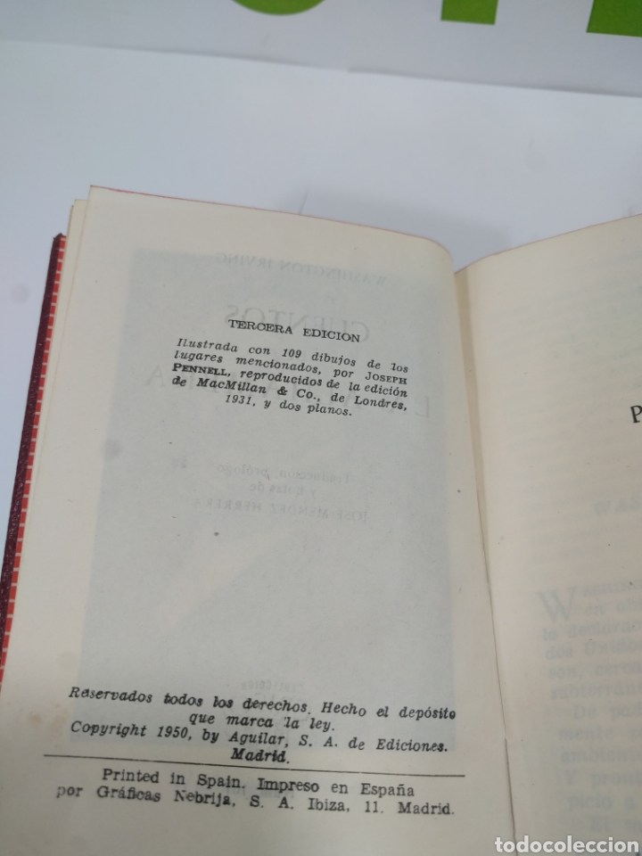 Libros de segunda mano: Cuentos de la Alhambra. Aguilar ediciones. 1950. - Foto 3