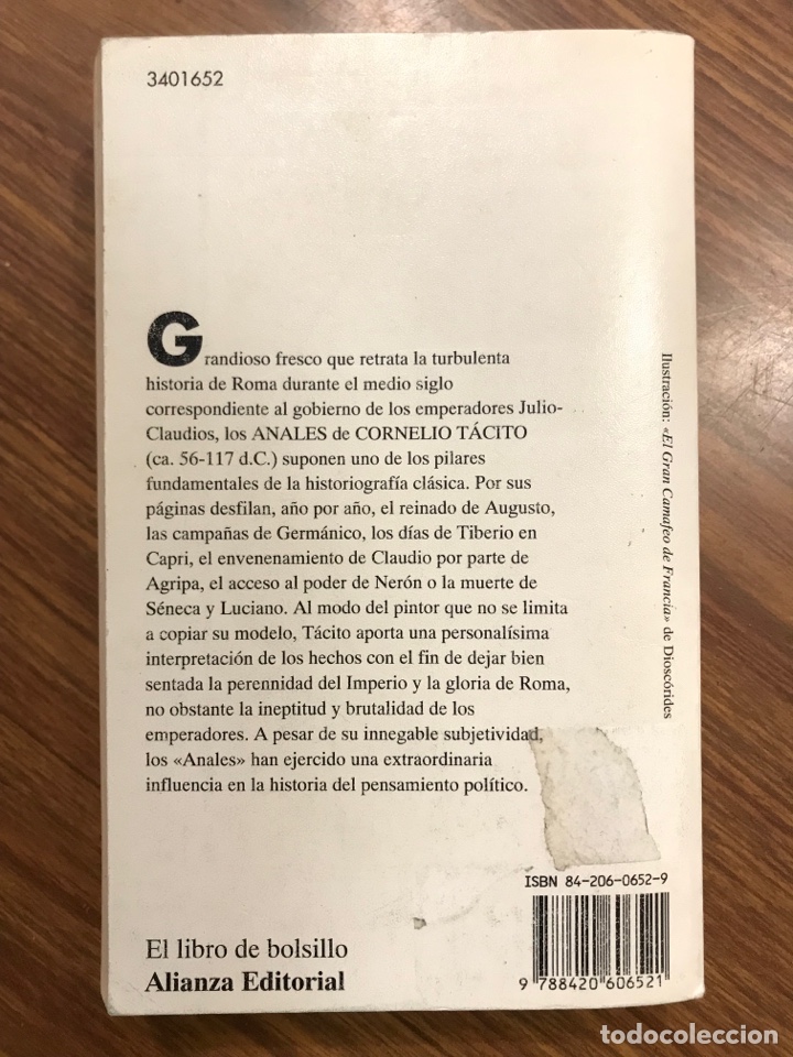 Libros de segunda mano: Cornelio T&aacute;cito. Anales. Alianza editorial. 1993. - Foto 5