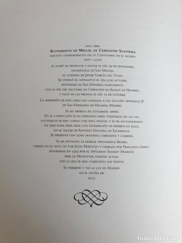 Libros de segunda mano: Aut&oacute;grafos de Miguel de Cervantes Saavedra. Facs&iacute;miles. Taberna Libraria 2016 - Foto 56