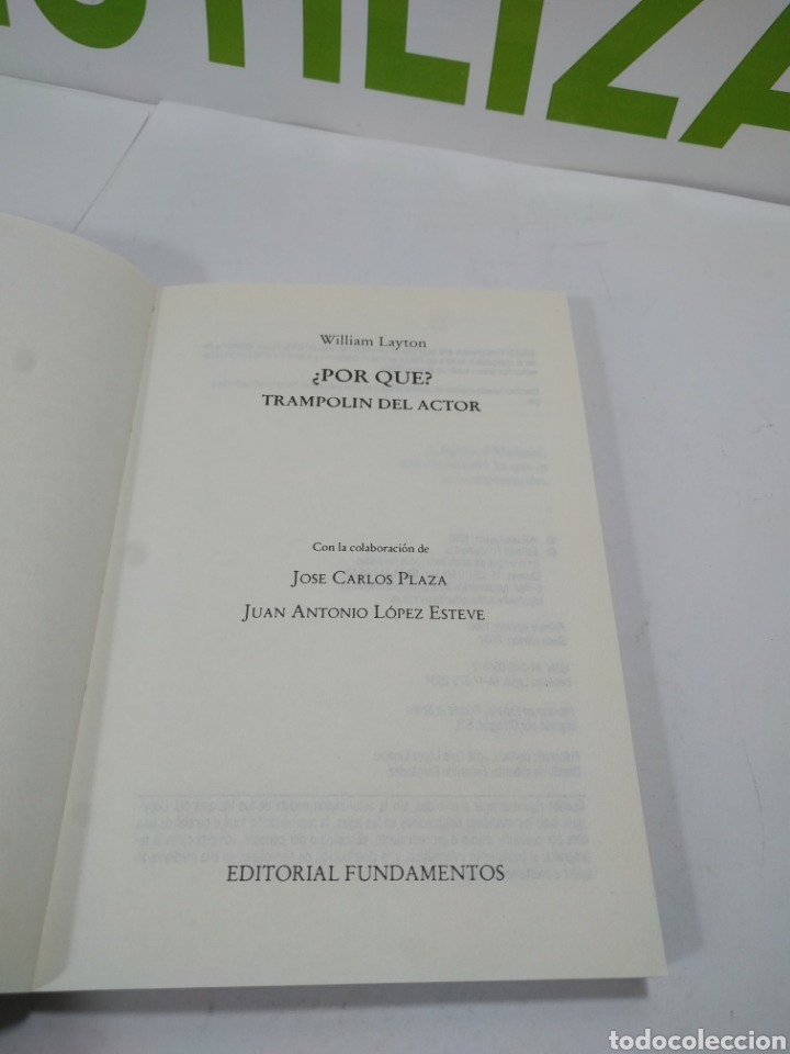 Libros de segunda mano: &iquest;Por qu&eacute;? Trampolin del actor. William Layton. Fundamentos. - Foto 4