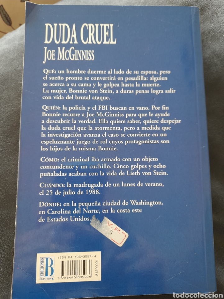 Libros de segunda mano: Duda cruel. Joe McGinniss - Foto 2