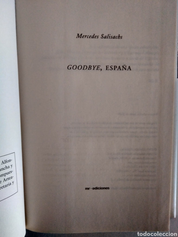 Libros de segunda mano: GOODBYE, ESPA&Ntilde;A / Mercedes Salichacs - Foto 2