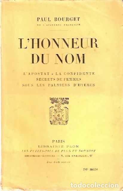 Libros de segunda mano: L&acute;honneur de Nom - Bourget, Paul - Foto 1