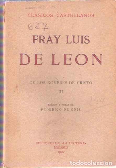 Libros de segunda mano: De los nombres de Cristo III - Le&oacute;n, Fray Luis de - Foto 1
