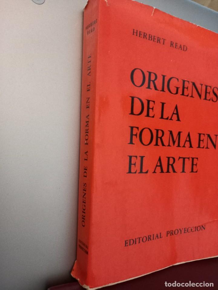Libros de segunda mano: Herbert Read - Los or&iacute;genes de la forma en el arte / Editorial Proyecci&oacute;n 1967 - Foto 2