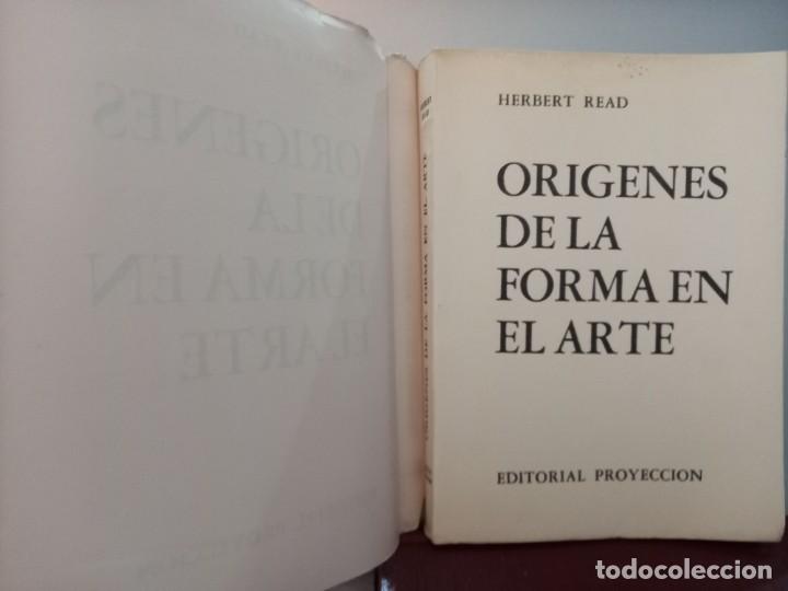 Libros de segunda mano: Herbert Read - Los or&iacute;genes de la forma en el arte / Editorial Proyecci&oacute;n 1967 - Foto 3