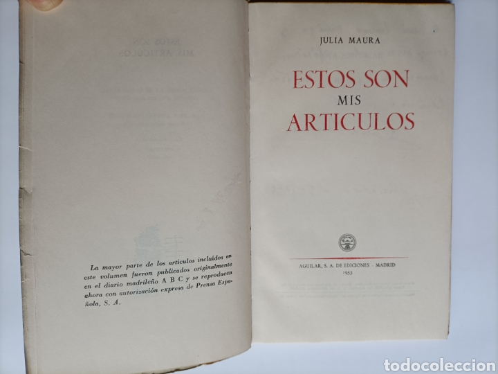 Libros de segunda mano: Julia Maura Estos son mis art&iacute;culos. - Foto 9