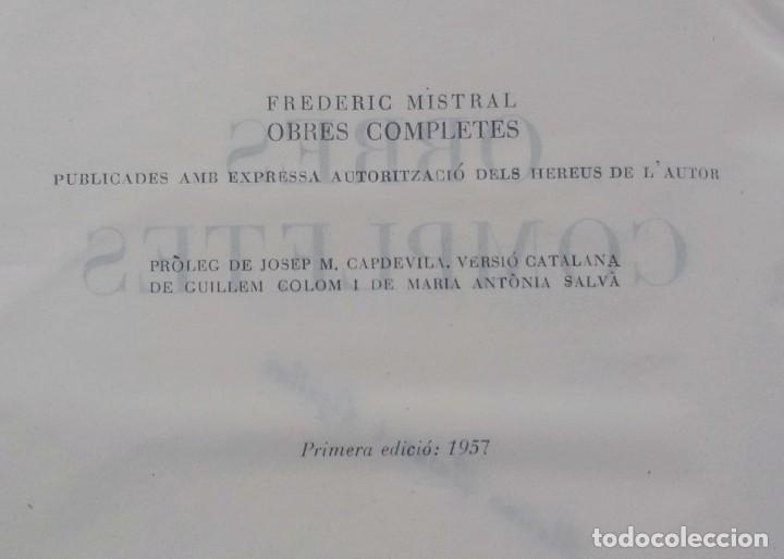 Libros de segunda mano: OBRES COMPLETES DE FREDERIC MISTRAL - SELECTA - 1&ordf; EDICIO - 1957 - Foto 5