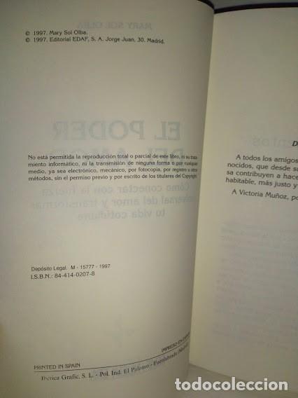 Libros de segunda mano: El Poder del Amor - Mary Sol Olba - Ediciones Edaf Nueva Era Madrid 1997 - Foto 7
