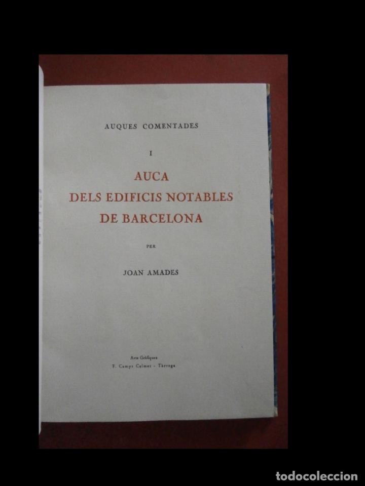 Libros de segunda mano: Auca dels edificis notables de Barcelona, Joan Amades - Foto 1