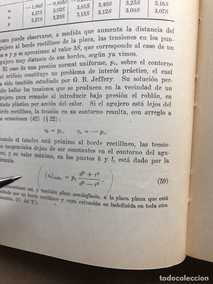 Libros de segunda mano: Teor&iacute;a de la Elasticidad / Timoshenko / Librer&iacute;a y Editorial &rdquo;El Ateneo&rdquo; / 1946 / - Foto 44