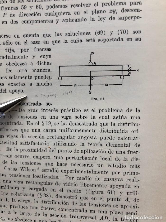 Libros de segunda mano: Teor&iacute;a de la Elasticidad / Timoshenko / Librer&iacute;a y Editorial &rdquo;El Ateneo&rdquo; / 1946 / - Foto 49