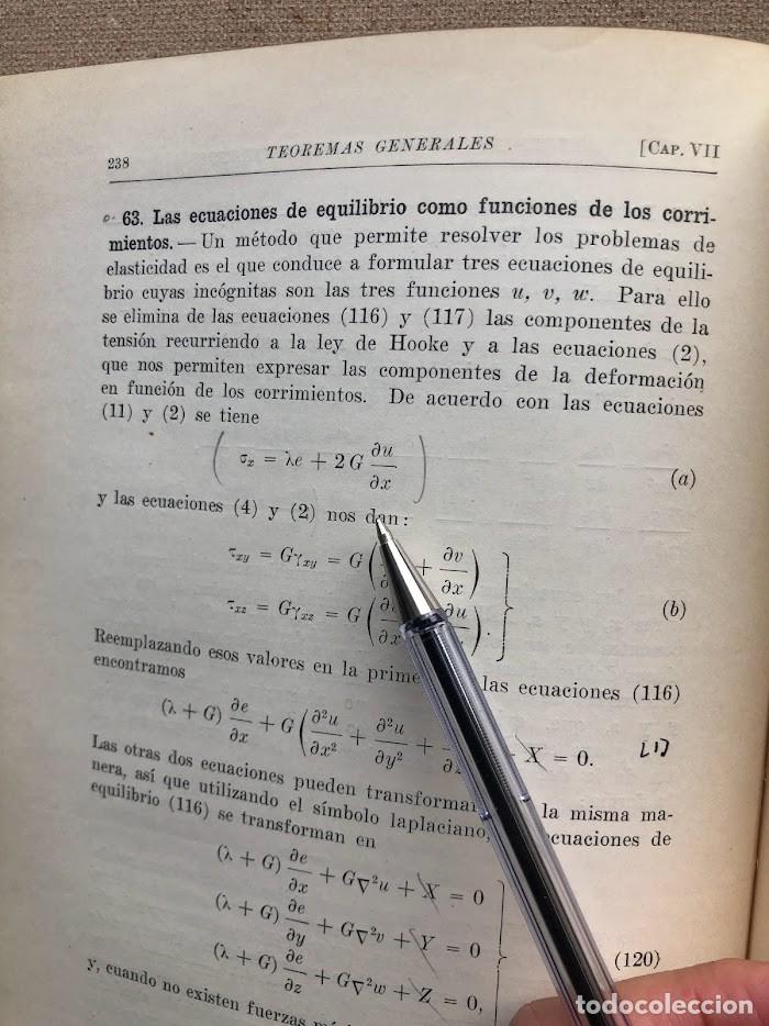 Libros de segunda mano: Teor&iacute;a de la Elasticidad / Timoshenko / Librer&iacute;a y Editorial &rdquo;El Ateneo&rdquo; / 1946 / - Foto 50
