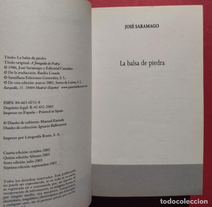 Libros de segunda mano: La balsa de Piedra. Jos&eacute; Saramago. - Foto 2