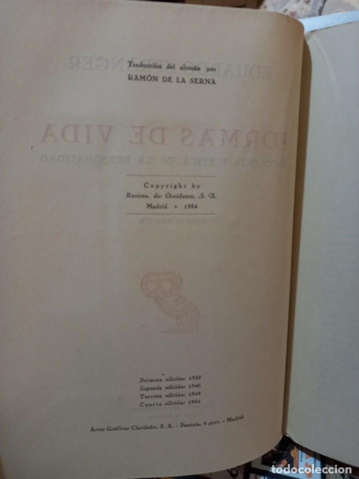 Libros de segunda mano: Eduardo Spranger - Formas de vida / Revista de Occidente 1954 - Foto 3