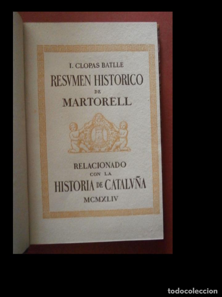 Second hand books: Resumen hist&oacute;rico de Martorell. Relacionado con la Historia de Catalu&ntilde;a. I. Coplas Batlle