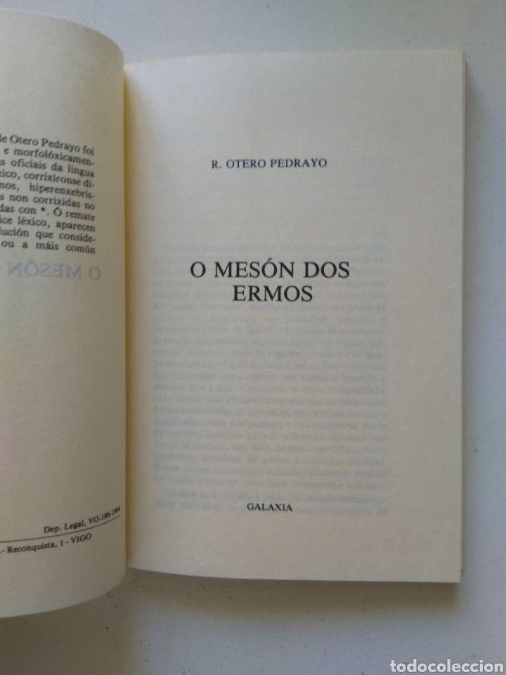 Libros de segunda mano: O MESON DOS ERMOS/RAMON OTERO PEDRAYO - Foto 2