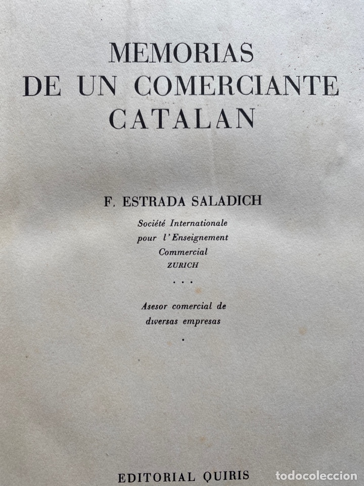 Libros de segunda mano: Memorias de un comerciante catal&aacute;n / Estrada - Foto 1