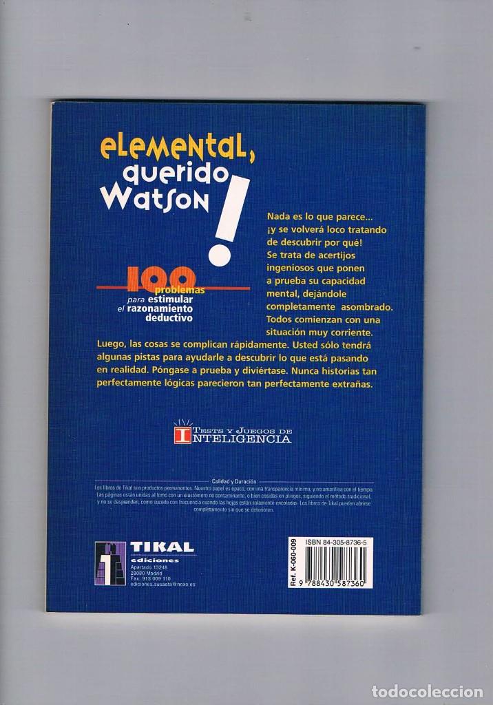 Libros de segunda mano: Elemental querido watson Edward J Harshman Tikal **- - Foto 2
