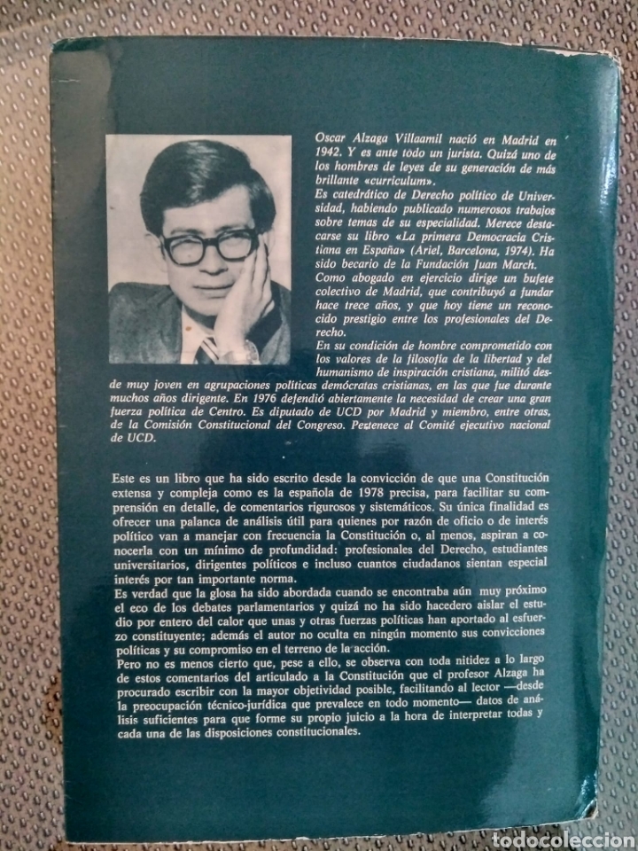 Libros de segunda mano: La Constituci&oacute;n Espa&ntilde;ola de 1978 / &Oacute;scar ALZAGA. - Foto 3