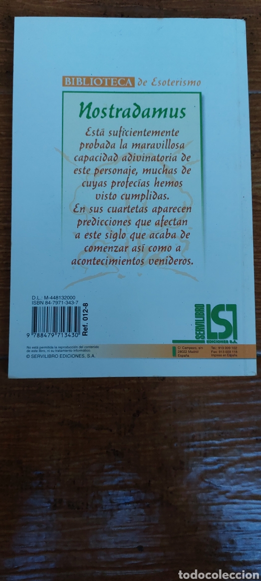 Libros de segunda mano: Libro Nostradamus -Servilibro- (Lote A) - Foto 2