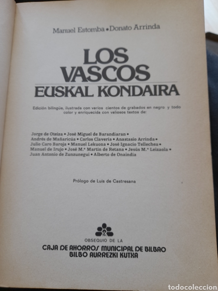 Libros de segunda mano: Los vascos. Euskal kondaira. Manuel Estomba - Foto 2