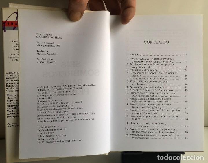 Libros de segunda mano: SEIS SOMBREROS PARA PENSAR. Edward De Bono - Foto 6
