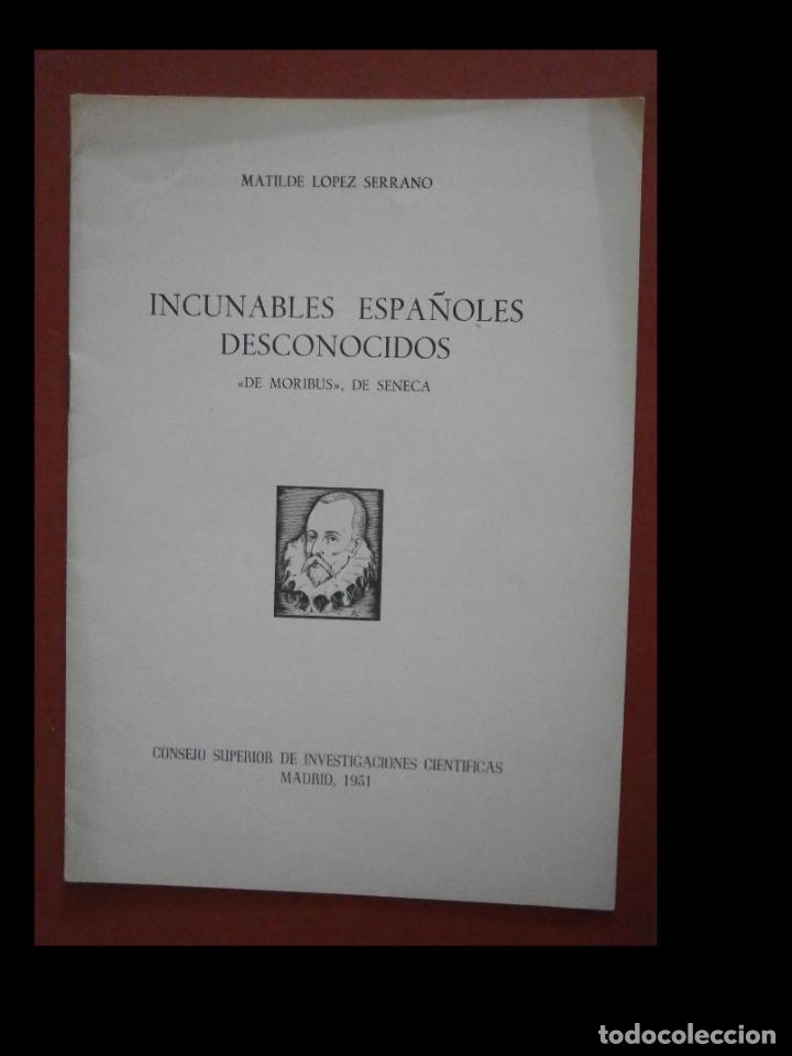 Libros de segunda mano: Incunables Espa&ntilde;oles Desconocidos &rdquo;De Moribus&rdquo;. De Seneca. Matilde Lopez Serrano - Foto 1