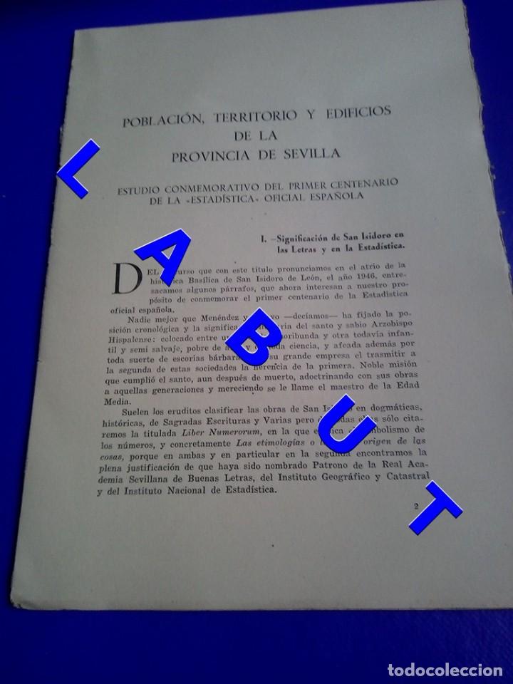 Libros de segunda mano: SEVILLA POBLACION TERRITORIO Y EDIFICIOS DE LA PROVINCIA DE CELESTINO LOPEZ 30 PG SUELTAS W6