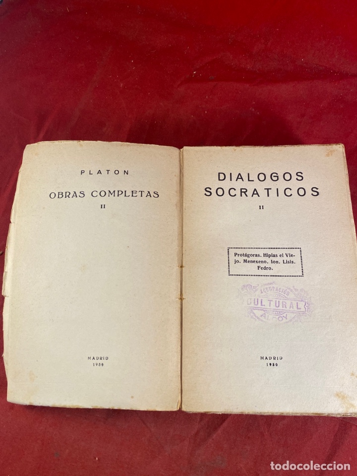 Libros de segunda mano: Platon obras completas di&aacute;logos socr&aacute;ticos - Foto 2